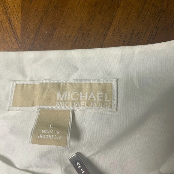 Michael Michael Kors White Zip Up Vest Office Size Large Lightweight NWT - Picture 11 of 12